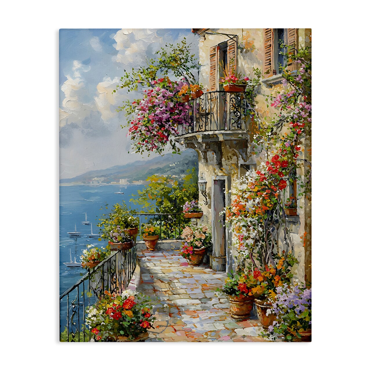 Stupell Industries Botanical Lined Seaside Canvas Design by Franklyn Gregory